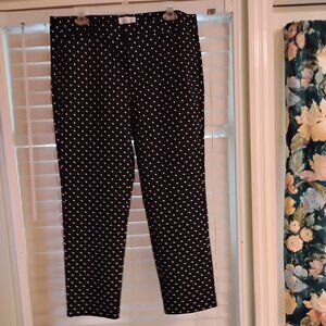 ELLE trousers. Black with white polka dots. Size 12.